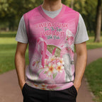 Personalised I Wear Pink For The Fight Christmas Knitted V-Neck Vest Australian Breast Cancer Spirit - Aussie Hoodie