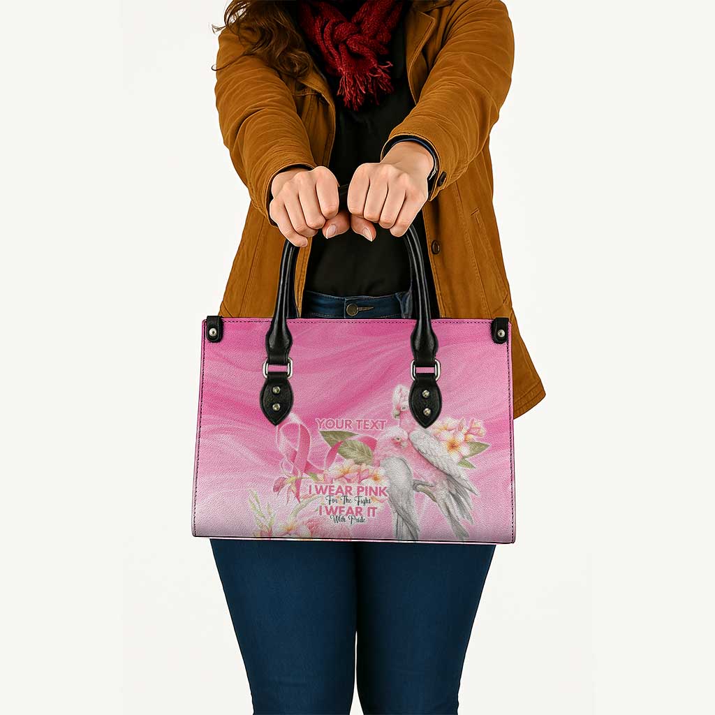 Personalised I Wear Pink For The Fight Leather Bag Australian Breast Cancer Spirit - Aussie Hoodie