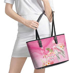 Personalised I Wear Pink For The Fight Leather Tote Bag Australian Breast Cancer Spirit - Aussie Hoodie