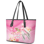 Personalised I Wear Pink For The Fight Leather Tote Bag Australian Breast Cancer Spirit - Aussie Hoodie