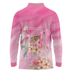 Personalised I Wear Pink For The Fight Long Sleeve Polo Shirt Australian Breast Cancer Spirit - Aussie Hoodie