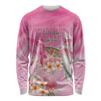 Personalised I Wear Pink For The Fight Long Sleeve Shirt Australian Breast Cancer Spirit - Aussie Hoodie