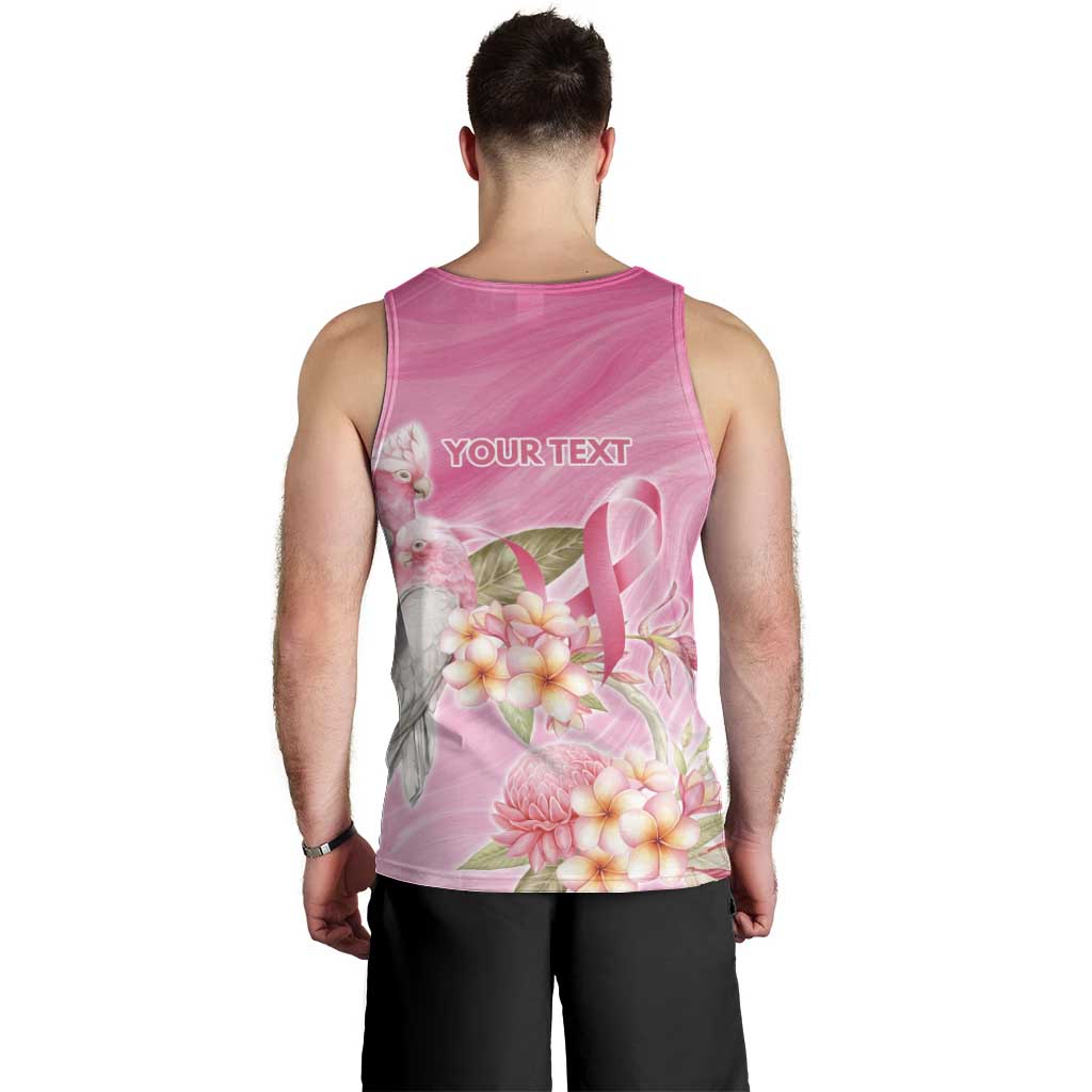 Personalised I Wear Pink For The Fight Men Tank Top Australian Breast Cancer Spirit - Aussie Hoodie