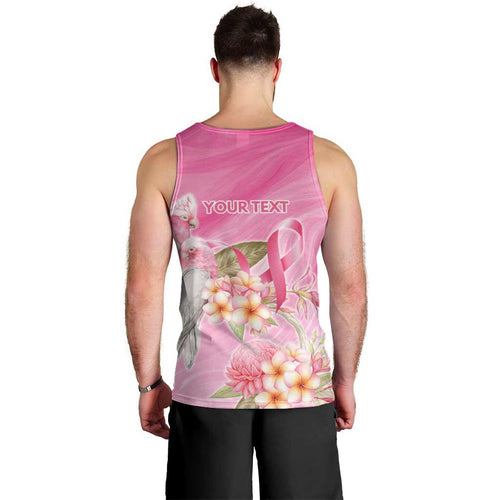 Personalised I Wear Pink For The Fight Men Tank Top Australian Breast Cancer Spirit - Aussie Hoodie