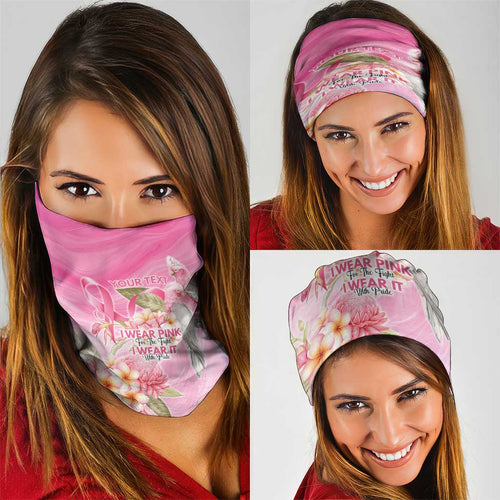 Personalised I Wear Pink For The Fight Neck Gaiter Australian Breast Cancer Spirit - Aussie Hoodie