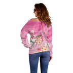 Personalised I Wear Pink For The Fight Off Shoulder Sweater Australian Breast Cancer Spirit - Aussie Hoodie