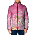 Personalised I Wear Pink For The Fight Padded Jacket Australian Breast Cancer Spirit - Aussie Hoodie