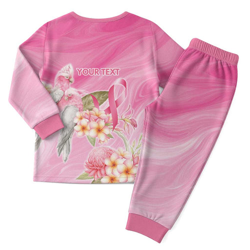 Personalised I Wear Pink For The Fight Christmas Pajama Set Australian Breast Cancer Spirit - Aussie Hoodie