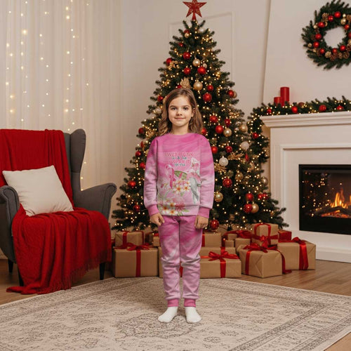 Personalised I Wear Pink For The Fight Christmas Pajama Set Australian Breast Cancer Spirit - Aussie Hoodie
