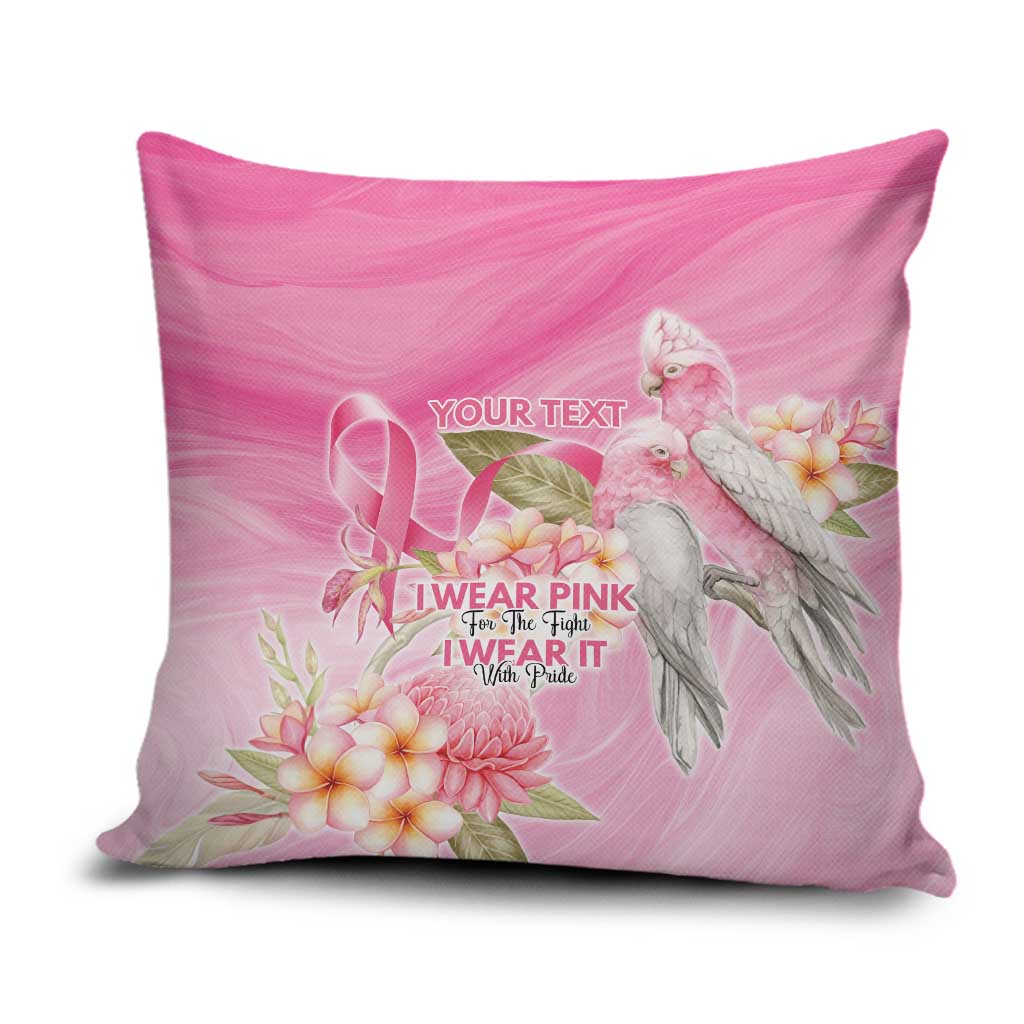 Personalised I Wear Pink For The Fight Pillow Cover Australian Breast Cancer Spirit - Aussie Hoodie