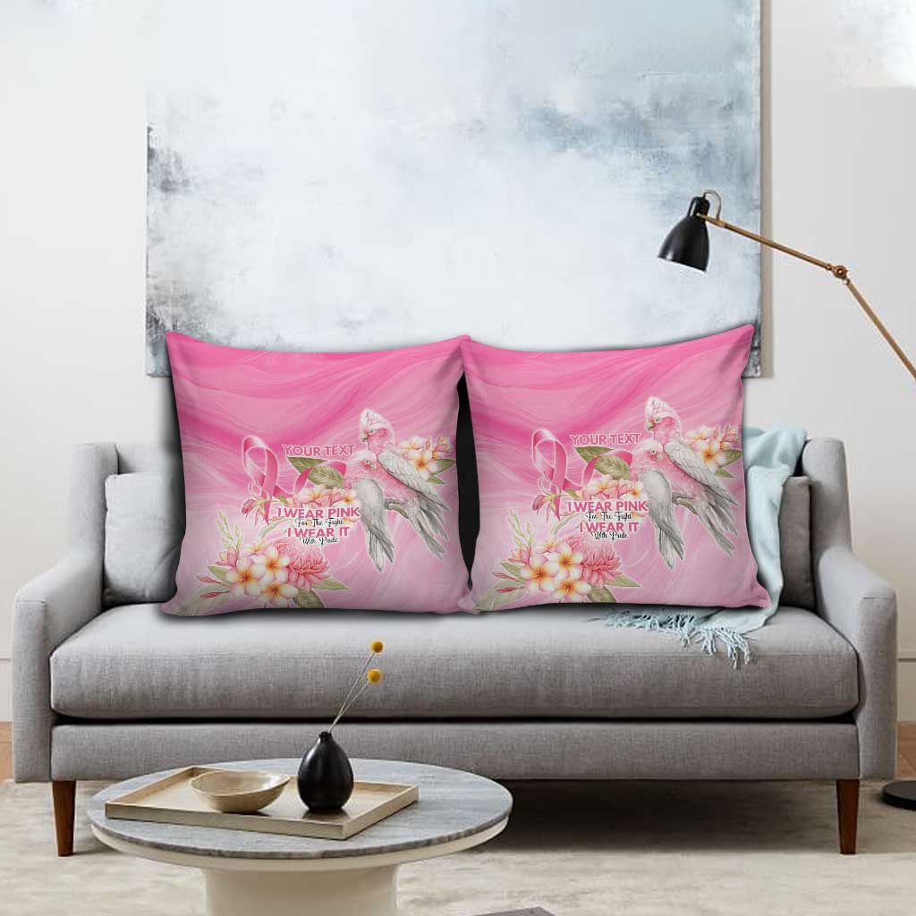Personalised I Wear Pink For The Fight Pillow Cover Australian Breast Cancer Spirit - Aussie Hoodie