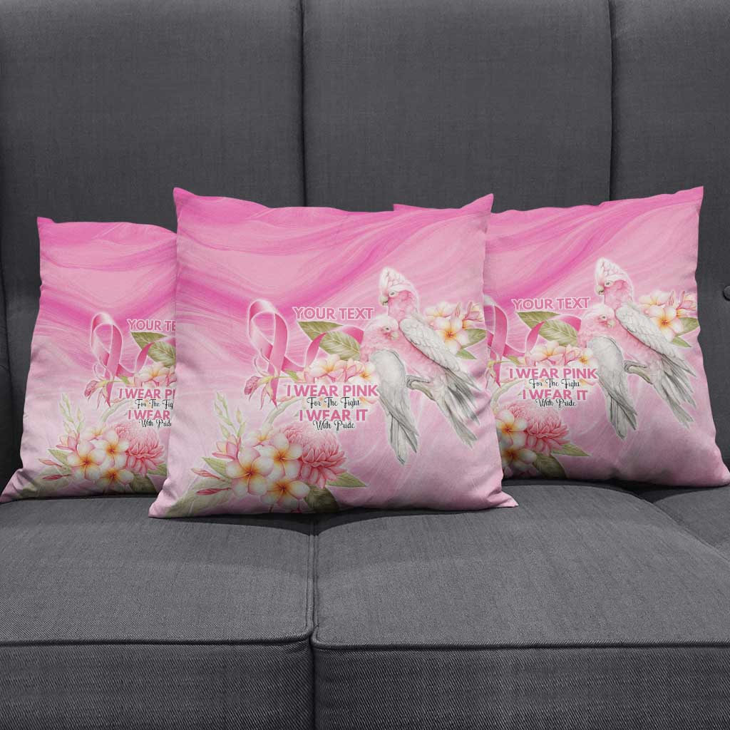 Personalised I Wear Pink For The Fight Pillow Cover Australian Breast Cancer Spirit - Aussie Hoodie