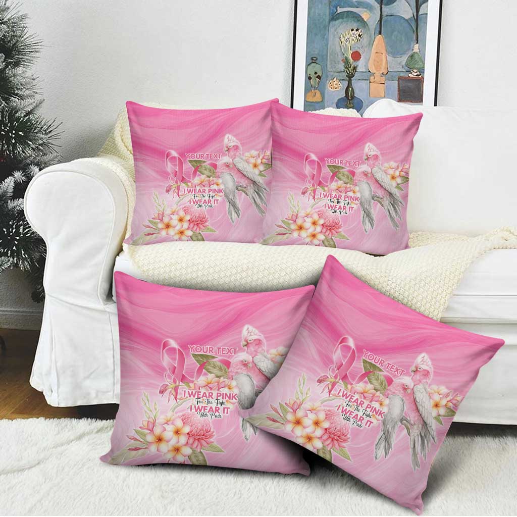Personalised I Wear Pink For The Fight Pillow Cover Australian Breast Cancer Spirit - Aussie Hoodie