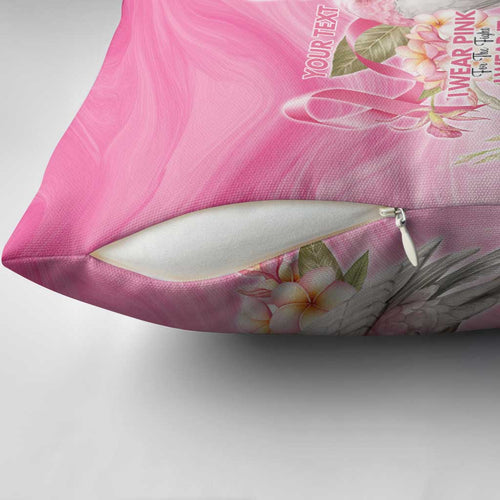 Personalised I Wear Pink For The Fight Pillow Cover Australian Breast Cancer Spirit - Aussie Hoodie