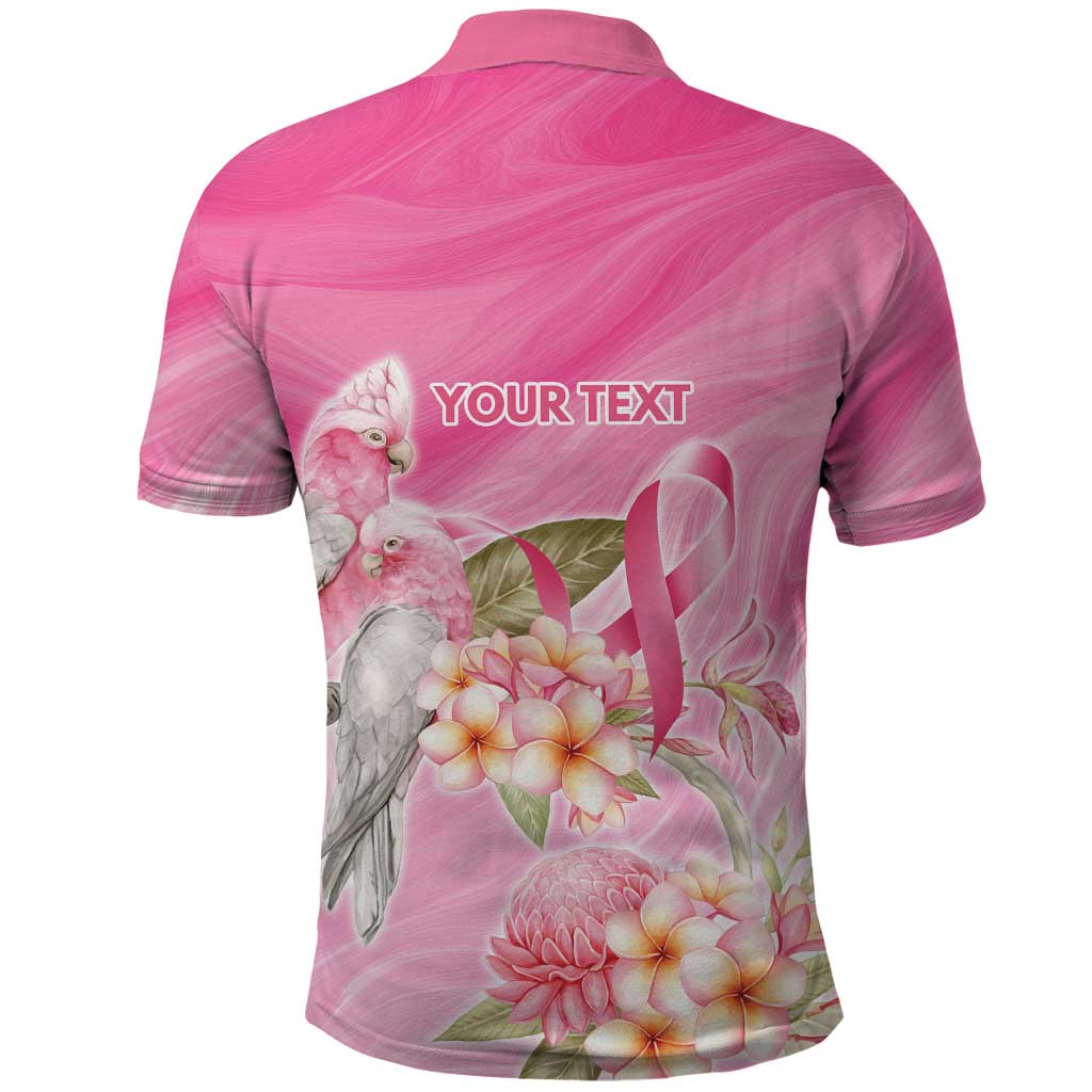 Personalised I Wear Pink For The Fight Polo Shirt Australian Breast Cancer Spirit - Aussie Hoodie