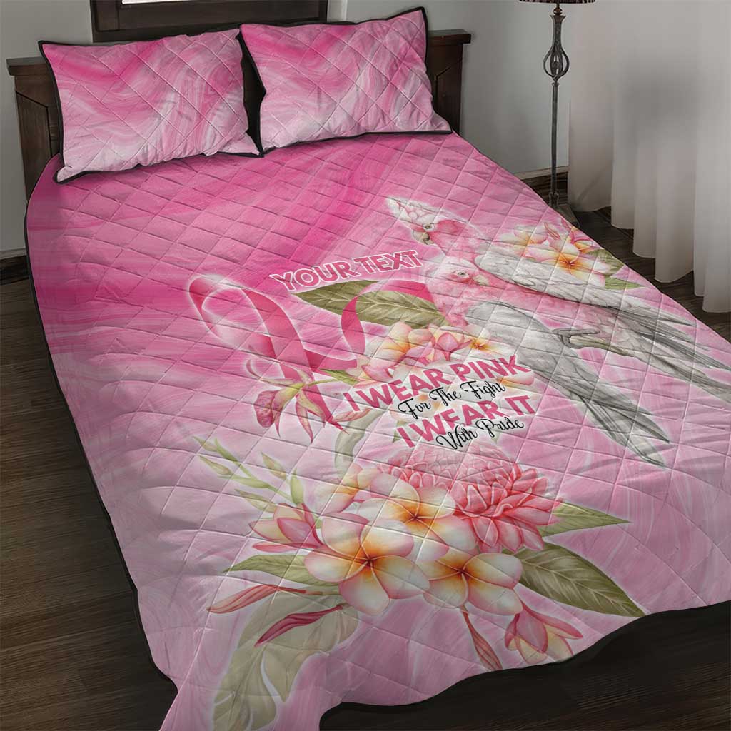 Personalised I Wear Pink For The Fight Quilt Bed Set Australian Breast Cancer Spirit - Aussie Hoodie
