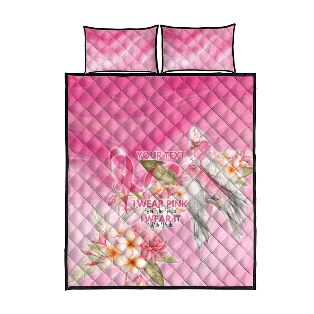 Personalised I Wear Pink For The Fight Quilt Bed Set Australian Breast Cancer Spirit - Aussie Hoodie