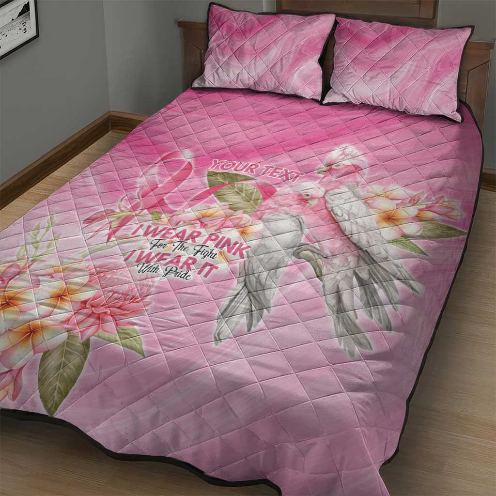 Personalised I Wear Pink For The Fight Quilt Bed Set Australian Breast Cancer Spirit - Aussie Hoodie