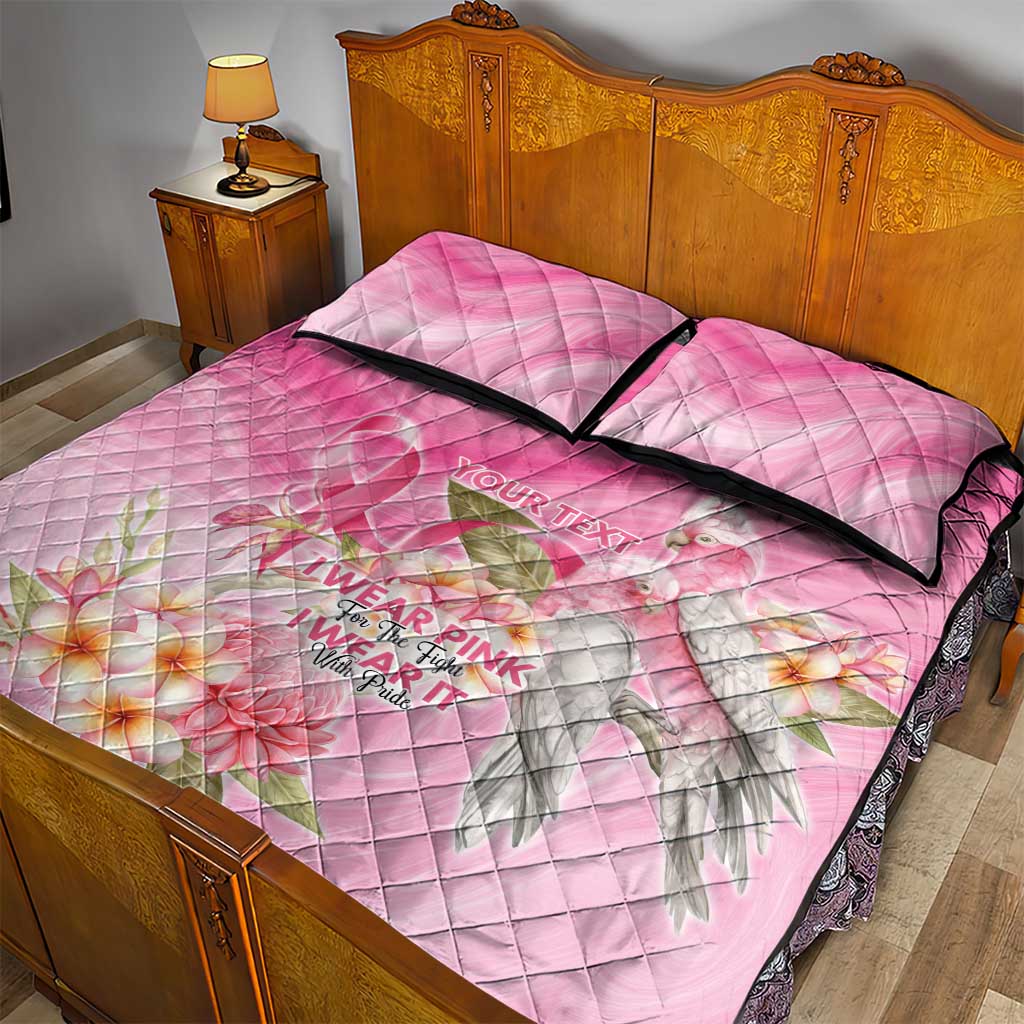 Personalised I Wear Pink For The Fight Quilt Bed Set Australian Breast Cancer Spirit - Aussie Hoodie