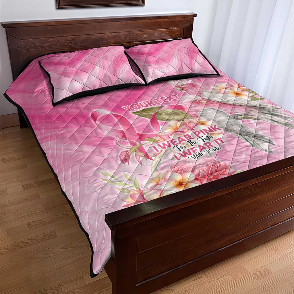 Personalised I Wear Pink For The Fight Quilt Bed Set Australian Breast Cancer Spirit - Aussie Hoodie