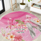 Personalised I Wear Pink For The Fight Round Carpet Australian Breast Cancer Spirit - Aussie Hoodie