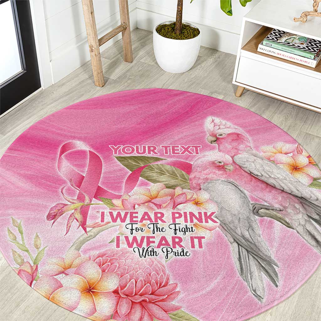 Personalised I Wear Pink For The Fight Round Carpet Australian Breast Cancer Spirit - Aussie Hoodie
