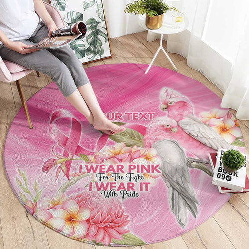 Personalised I Wear Pink For The Fight Round Carpet Australian Breast Cancer Spirit - Aussie Hoodie