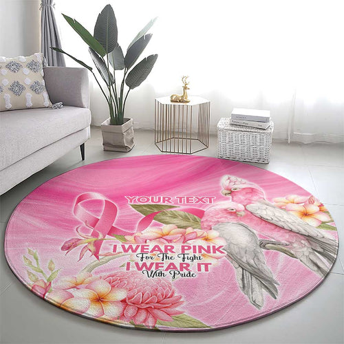 Personalised I Wear Pink For The Fight Round Carpet Australian Breast Cancer Spirit - Aussie Hoodie