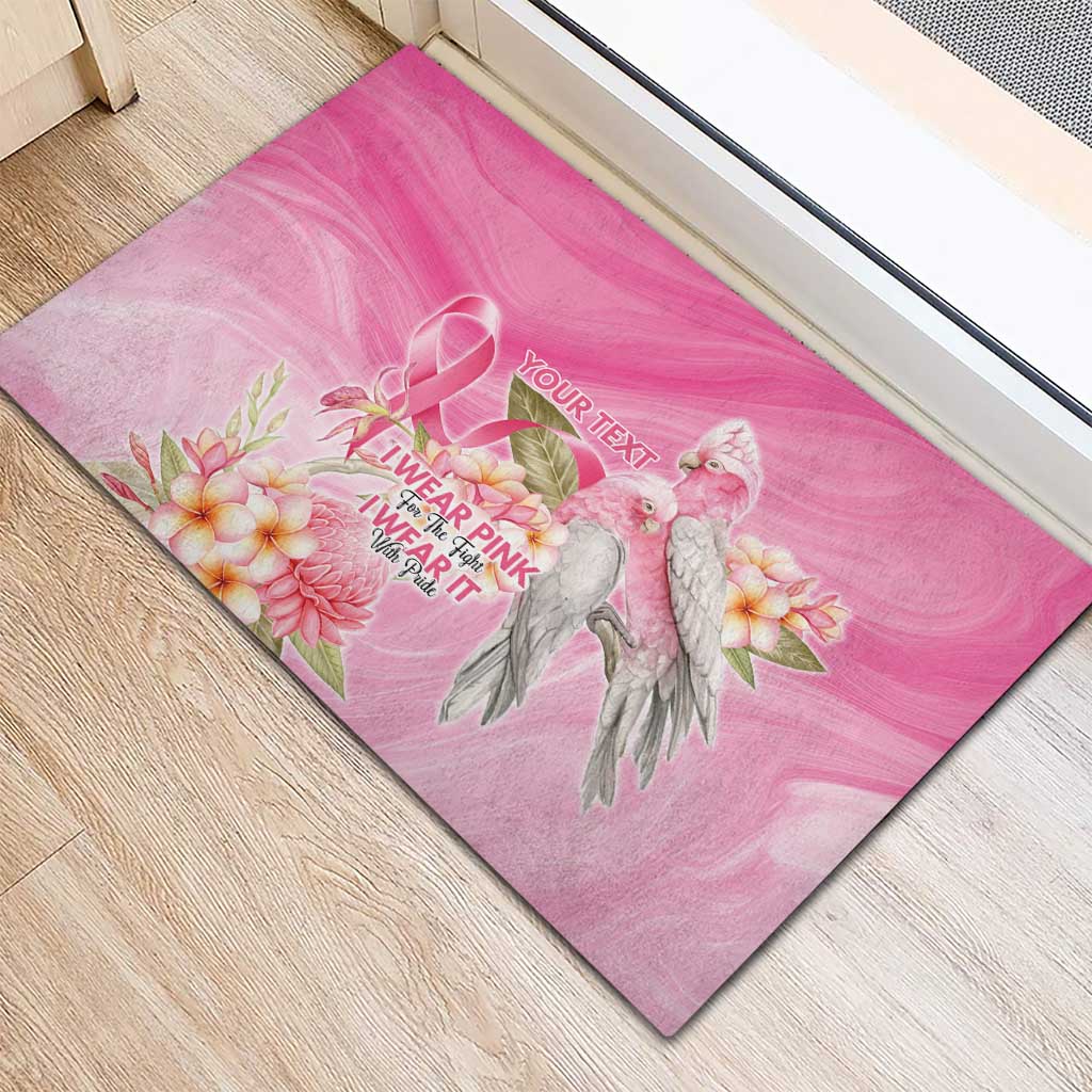 Personalised I Wear Pink For The Fight Rubber Doormat Australian Breast Cancer Spirit - Aussie Hoodie