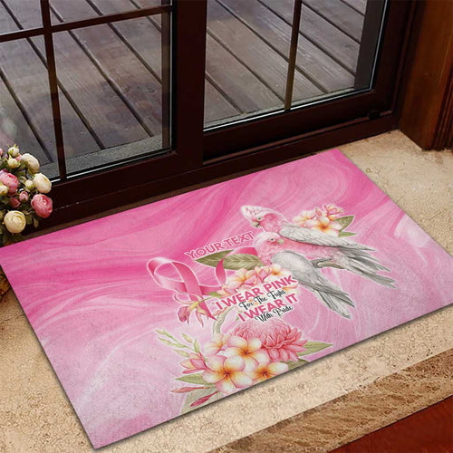 Personalised I Wear Pink For The Fight Rubber Doormat Australian Breast Cancer Spirit - Aussie Hoodie