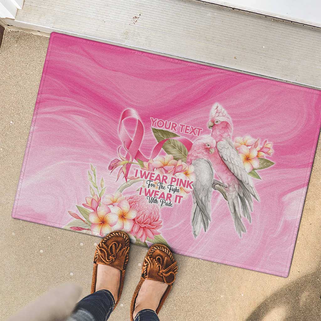 Personalised I Wear Pink For The Fight Rubber Doormat Australian Breast Cancer Spirit - Aussie Hoodie