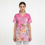 Personalised I Wear Pink For The Fight Scrub Top Australian Breast Cancer Spirit - Aussie Hoodie