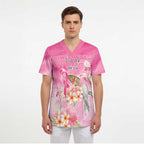 Personalised I Wear Pink For The Fight Scrub Top Australian Breast Cancer Spirit - Aussie Hoodie