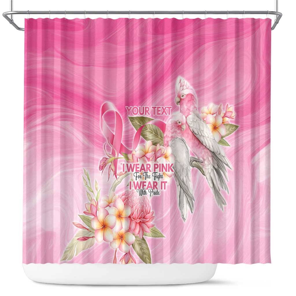 Personalised I Wear Pink For The Fight Shower Curtain Australian Breast Cancer Spirit - Aussie Hoodie