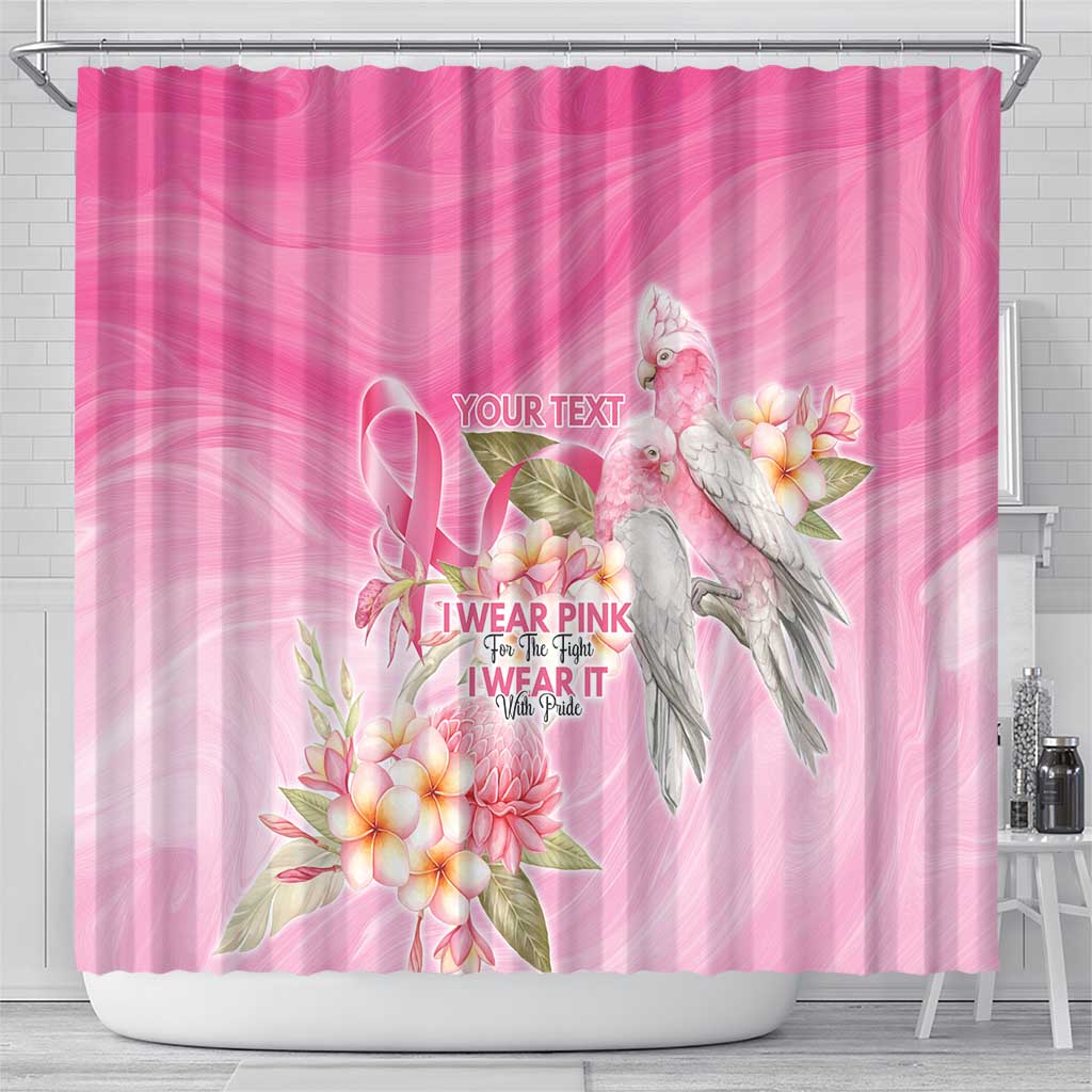 Personalised I Wear Pink For The Fight Shower Curtain Australian Breast Cancer Spirit - Aussie Hoodie