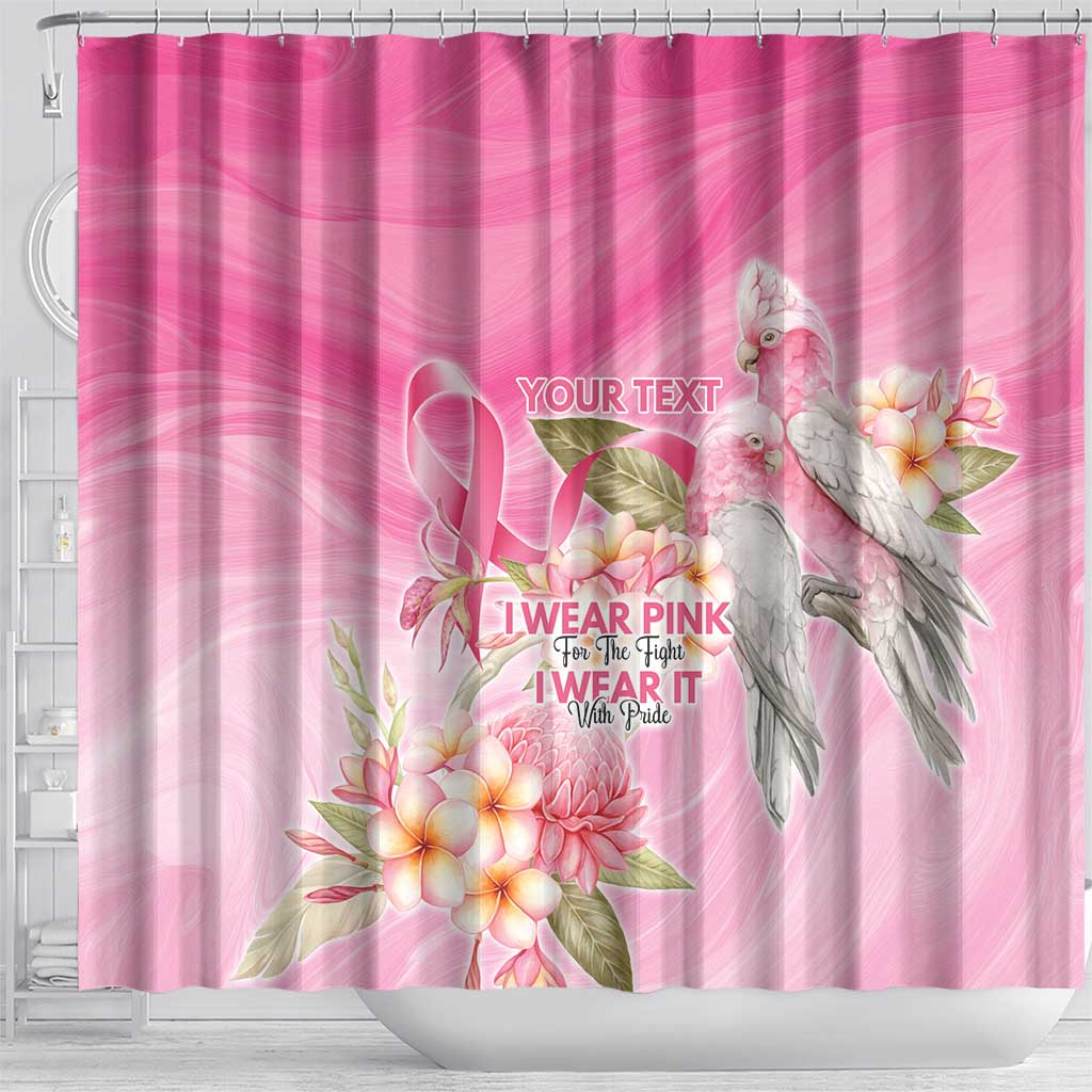 Personalised I Wear Pink For The Fight Shower Curtain Australian Breast Cancer Spirit - Aussie Hoodie