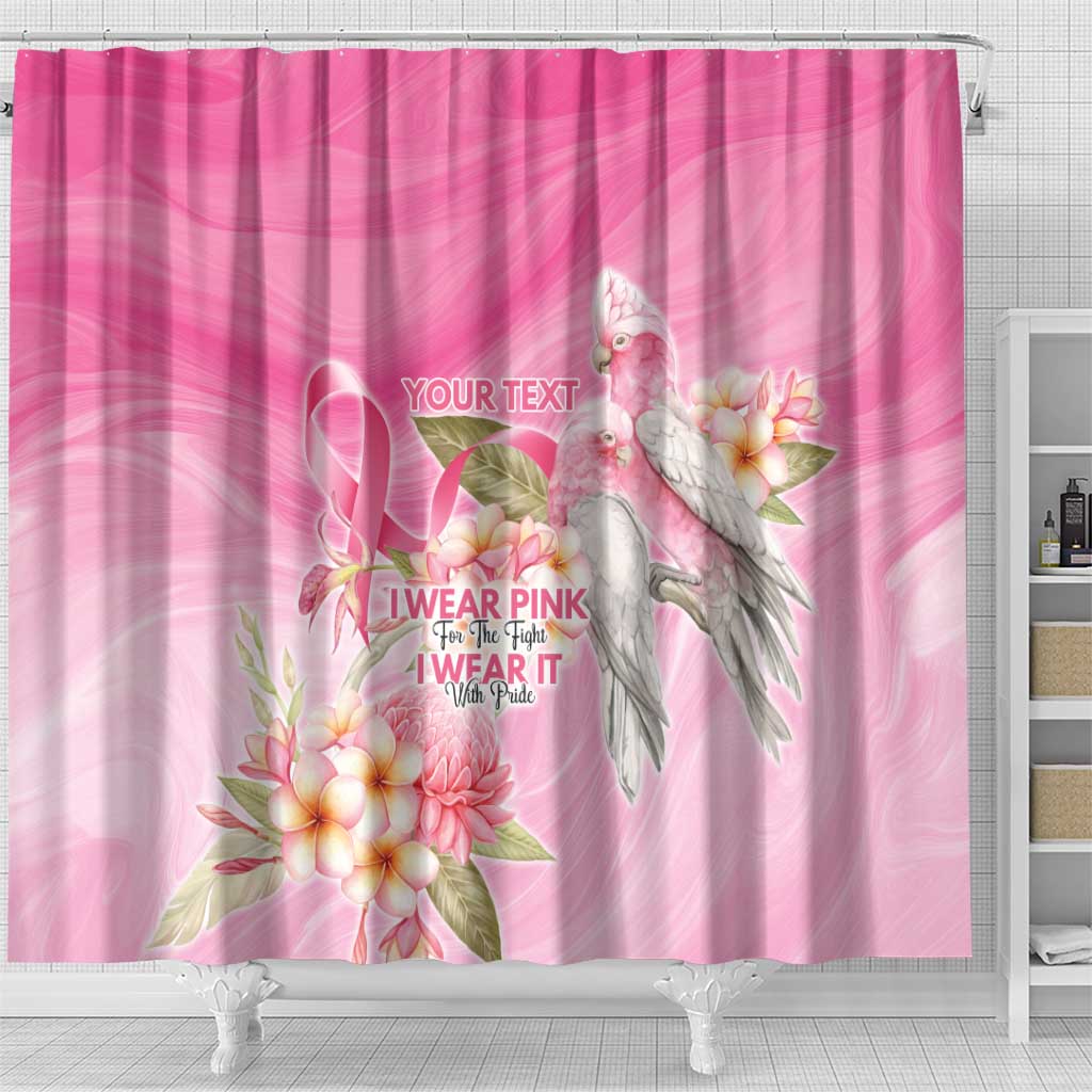 Personalised I Wear Pink For The Fight Shower Curtain Australian Breast Cancer Spirit - Aussie Hoodie