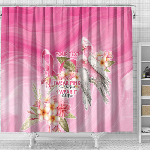 Personalised I Wear Pink For The Fight Shower Curtain Australian Breast Cancer Spirit - Aussie Hoodie