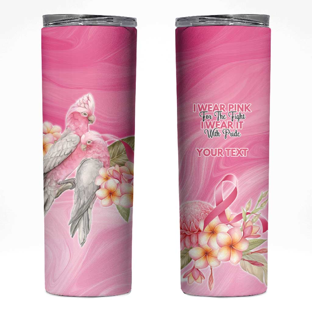 Personalised I Wear Pink For The Fight Skinny Tumbler Australian Breast Cancer Spirit - Aussie Hoodie