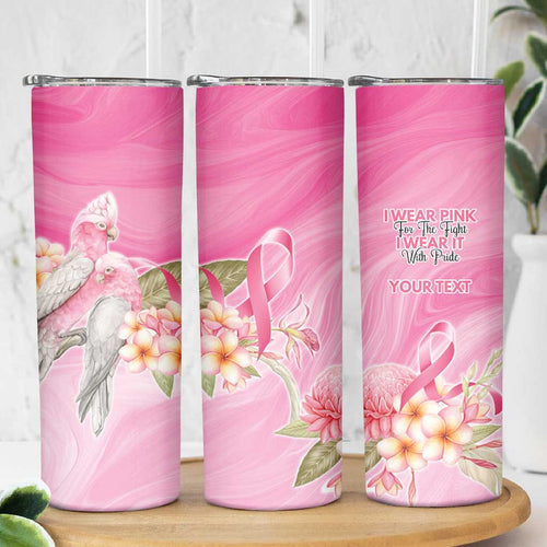 Personalised I Wear Pink For The Fight Skinny Tumbler Australian Breast Cancer Spirit - Aussie Hoodie