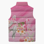 Personalised I Wear Pink For The Fight Sleeveless Puffer Jacket Australian Breast Cancer Spirit - Aussie Hoodie