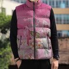 Personalised I Wear Pink For The Fight Sleeveless Puffer Jacket Australian Breast Cancer Spirit - Aussie Hoodie