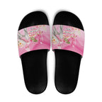 Personalised I Wear Pink For The Fight Slide Sandals Australian Breast Cancer Spirit - Aussie Hoodie