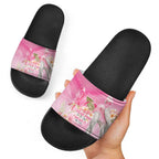 Personalised I Wear Pink For The Fight Slide Sandals Australian Breast Cancer Spirit - Aussie Hoodie