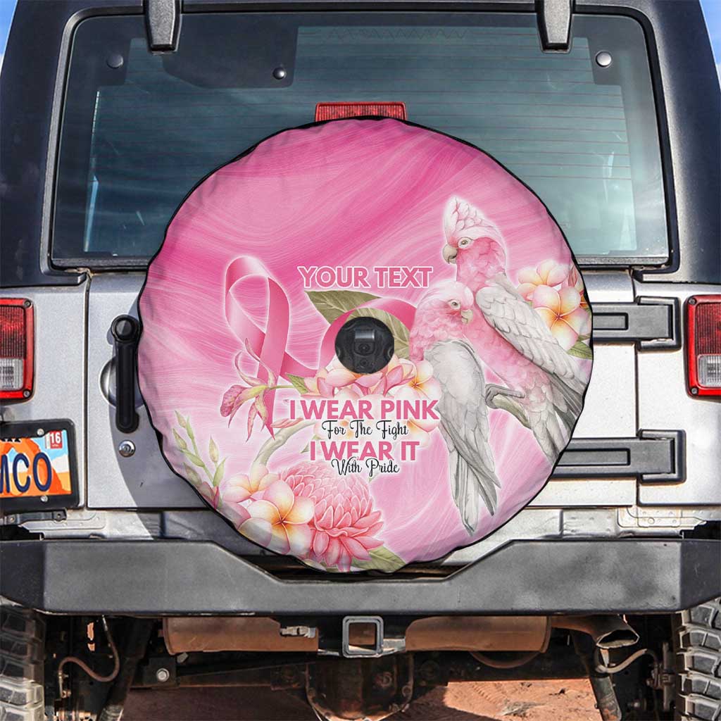 Personalised I Wear Pink For The Fight Spare Tire Cover Australian Breast Cancer Spirit - Aussie Hoodie