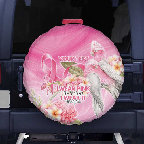 Personalised I Wear Pink For The Fight Spare Tire Cover Australian Breast Cancer Spirit - Aussie Hoodie