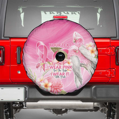 Personalised I Wear Pink For The Fight Spare Tire Cover Australian Breast Cancer Spirit - Aussie Hoodie