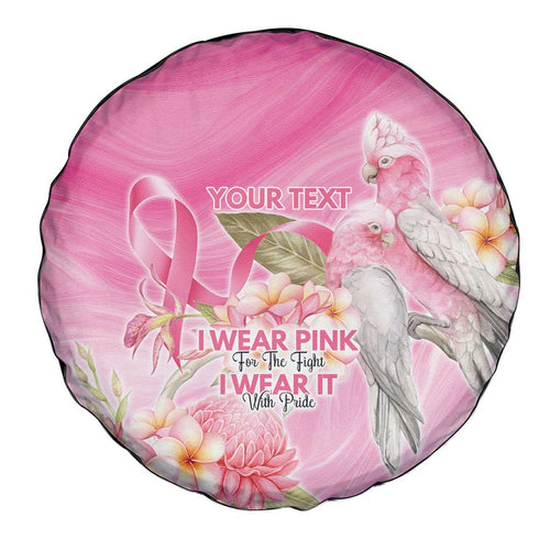 Personalised I Wear Pink For The Fight Spare Tire Cover Australian Breast Cancer Spirit - Aussie Hoodie