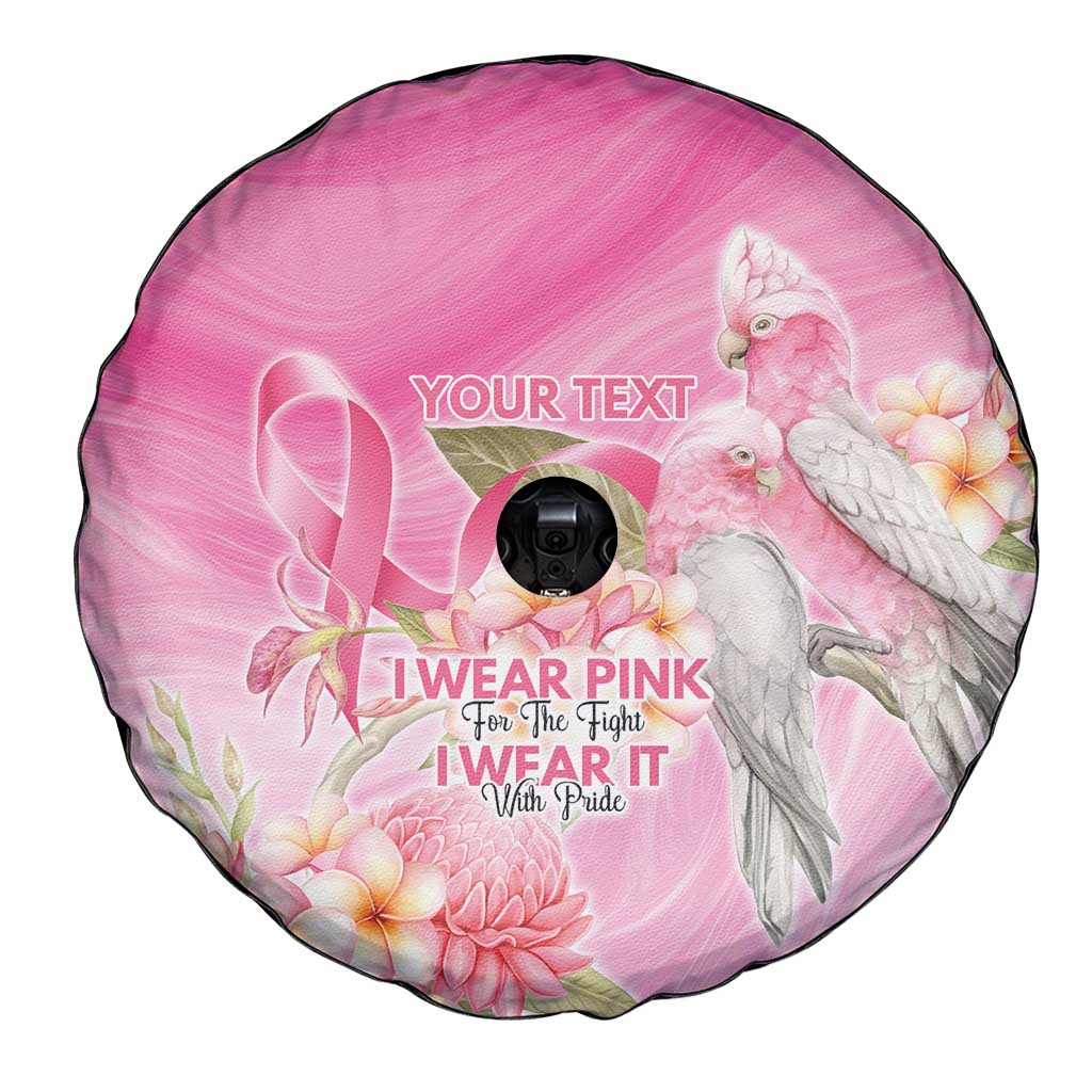 Personalised I Wear Pink For The Fight Spare Tire Cover Australian Breast Cancer Spirit - Aussie Hoodie