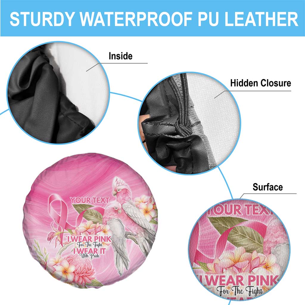 Personalised I Wear Pink For The Fight Spare Tire Cover Australian Breast Cancer Spirit - Aussie Hoodie